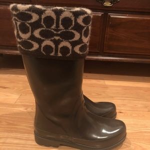 COACH Brown Rainboots - Gently Used